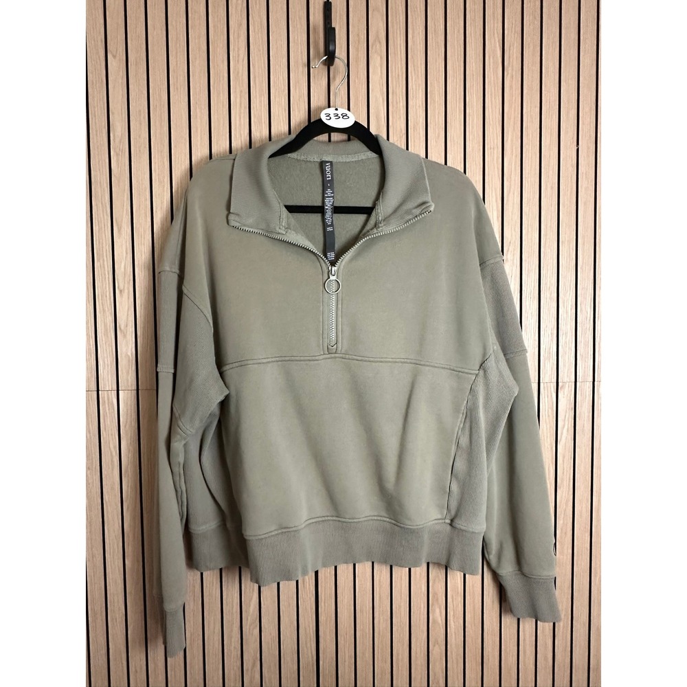338 Vuori Sedona Pullover Womens Half Zip Sweatshirt VW2005 (Large, Sage, EUC)